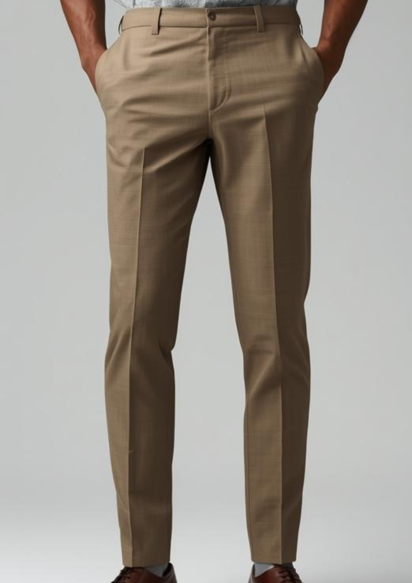 Lycra Formal Pant for Men (santal)