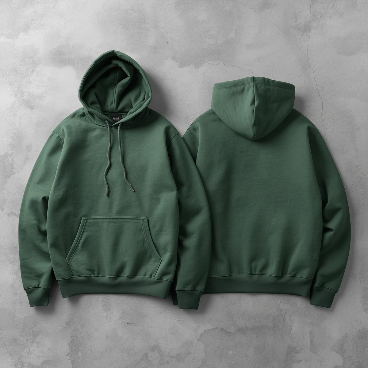 Hoodie Unisex Solid Green