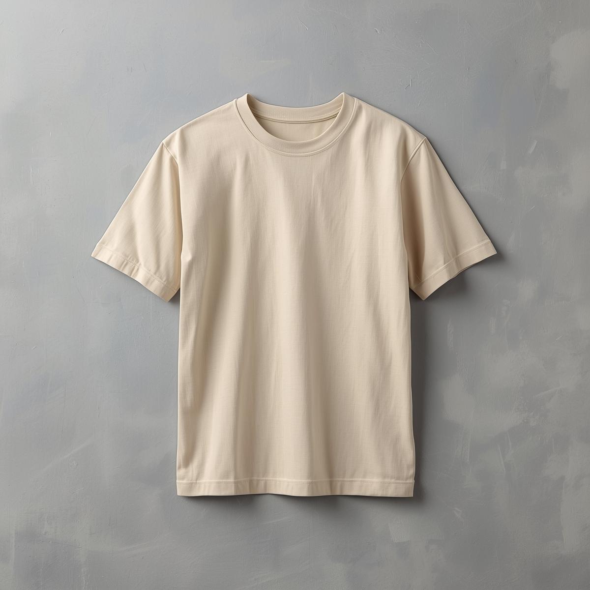 Plain Half Sleeve T-Shirt(Beige)
