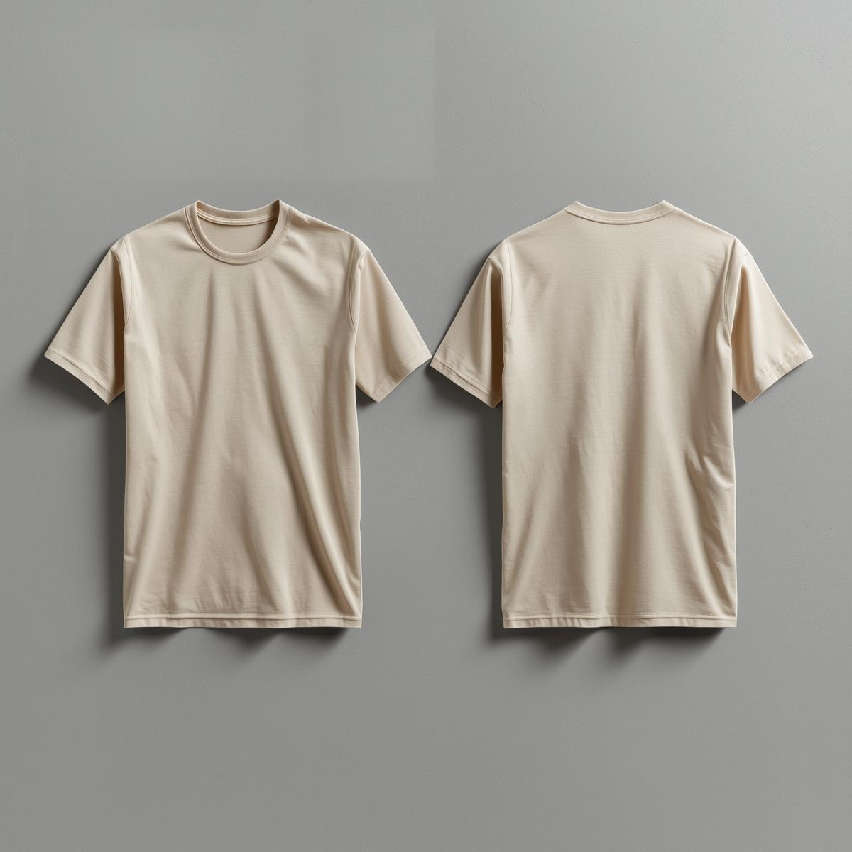 Plain Half Sleeve T-Shirt(Beige)