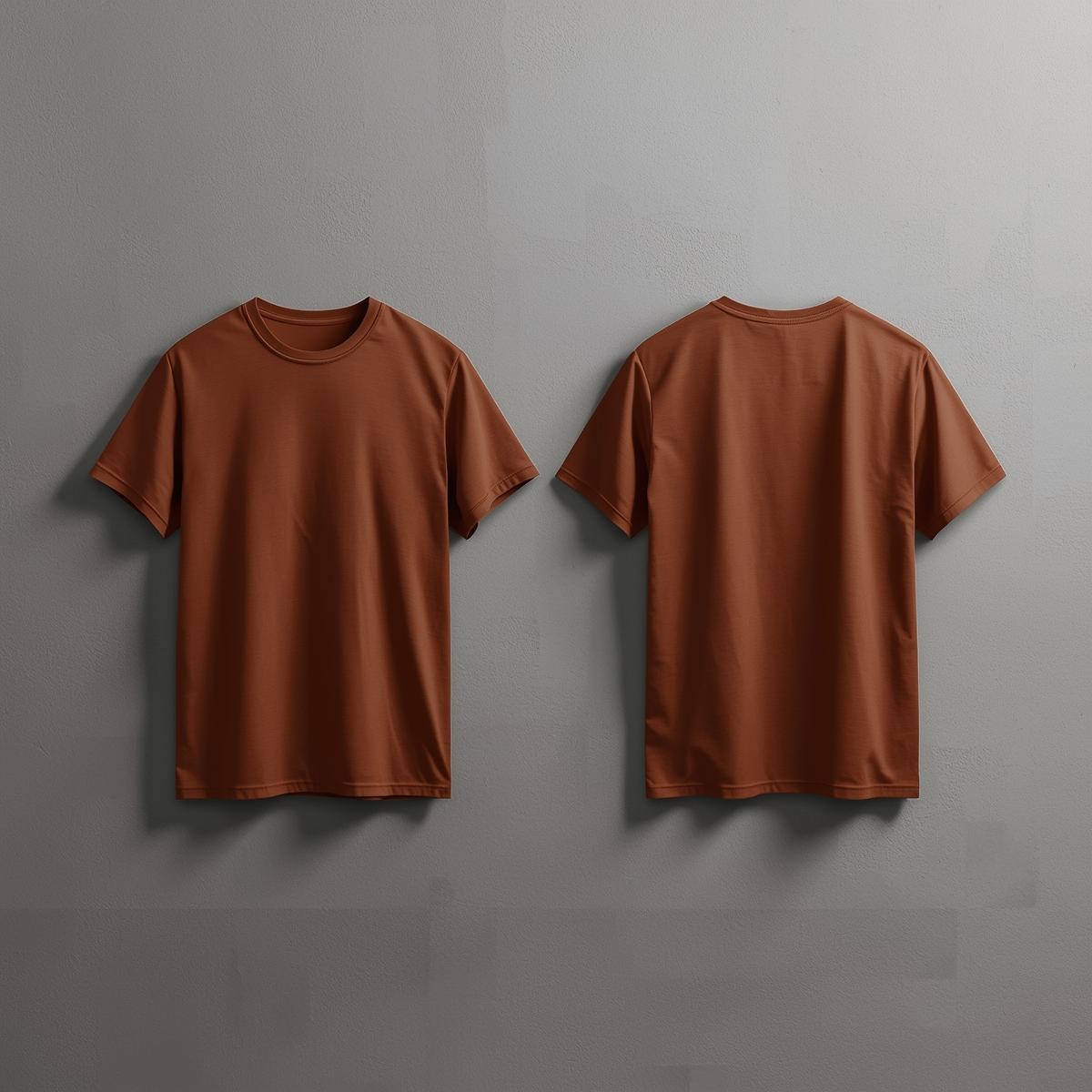 Plain Half Sleeve T-Shirt(Brown)