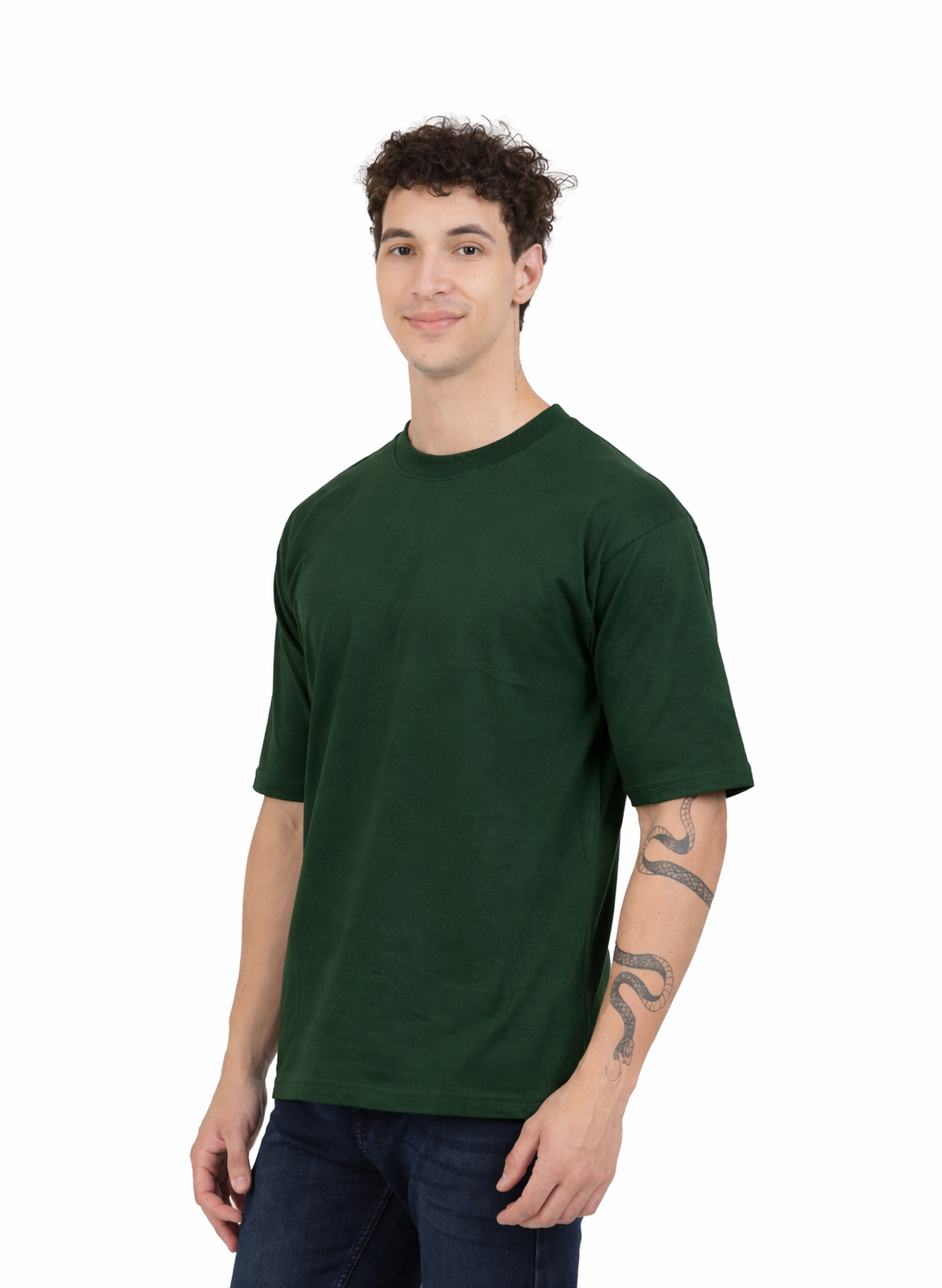 Pack of 3 Oversized T-Shirts for Men – Soft Cotton Combo Set (Black,White,Green)