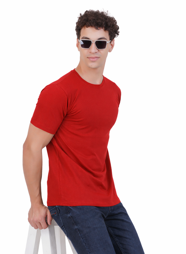 Plain Half Sleeve T-Shirt(Red)