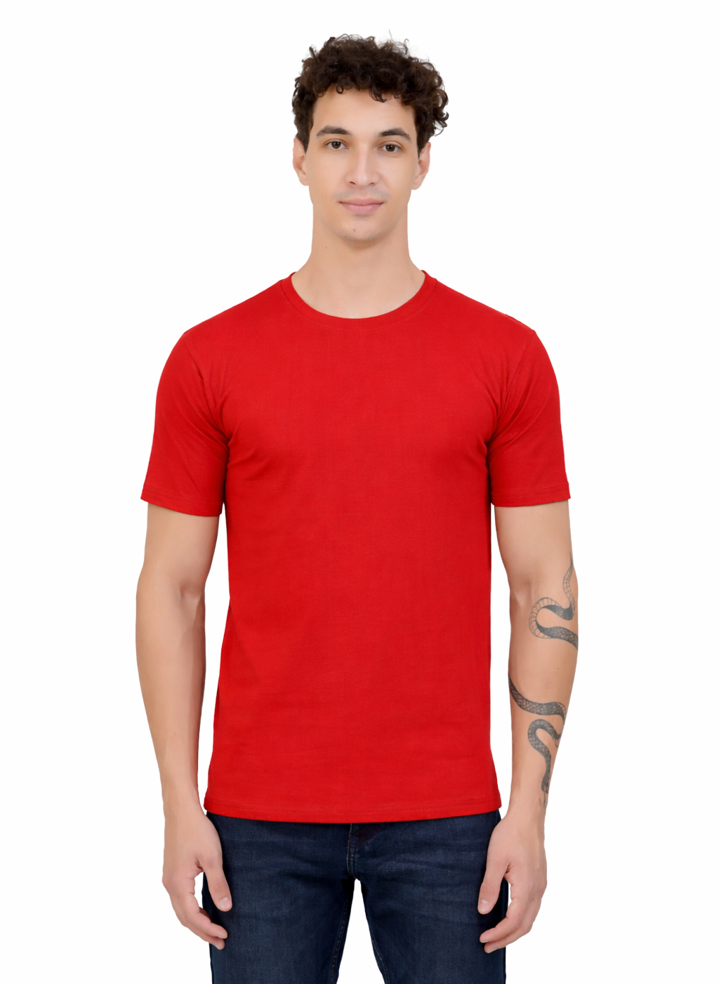Plain Half Sleeve T-Shirt(Red)
