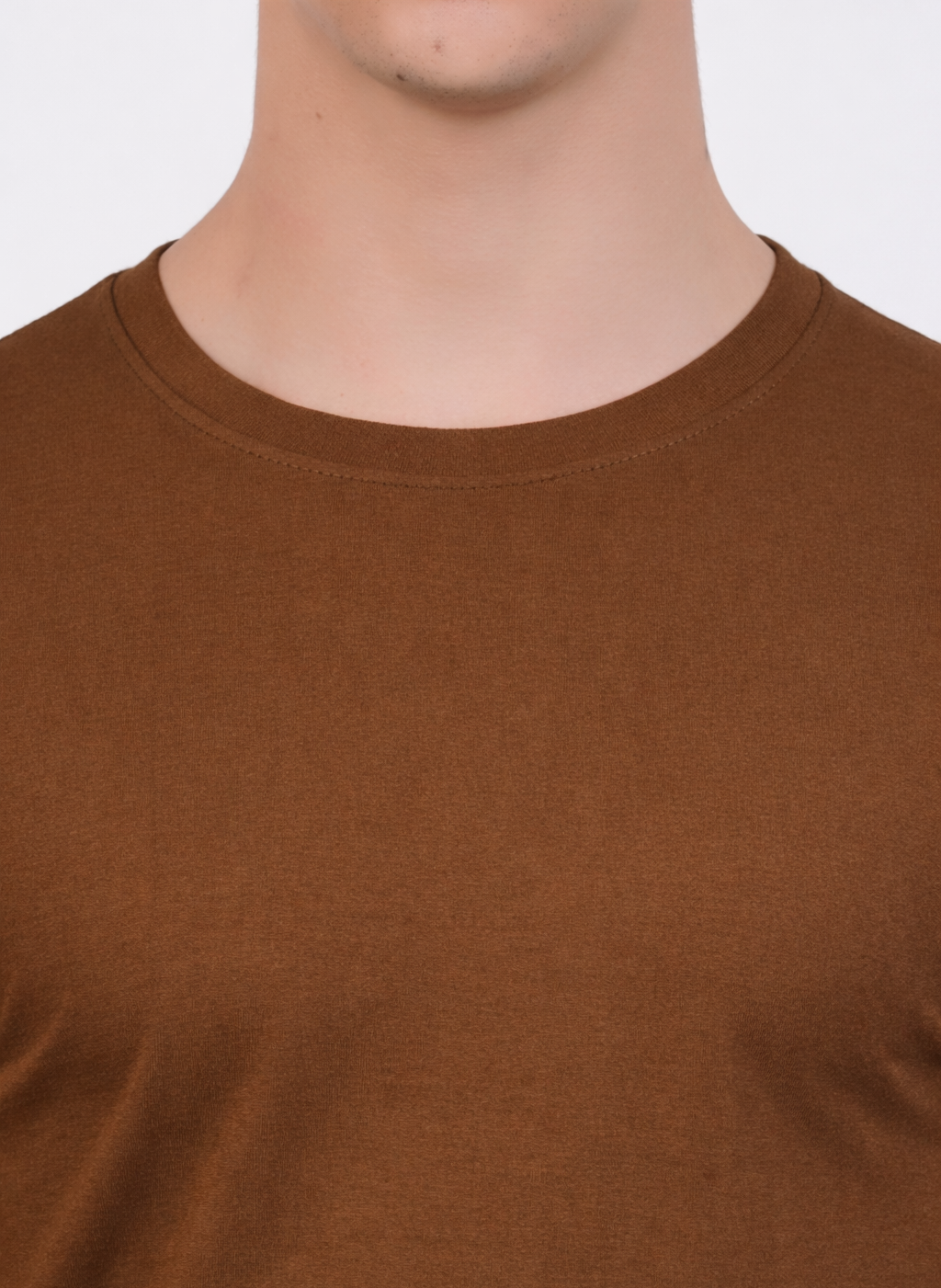 Plain Half Sleeve T-Shirt(Brown)