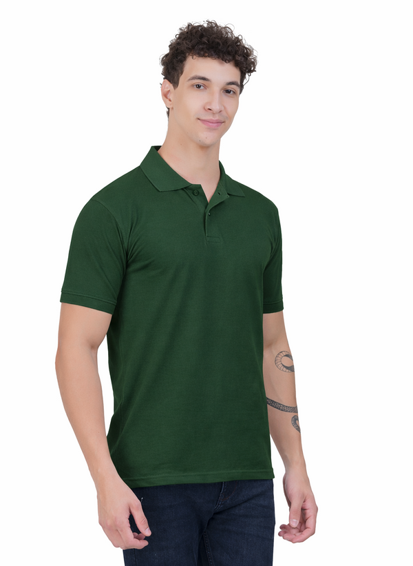 Men’s Premium Solid Polo T-Shirt – Bottoel Green