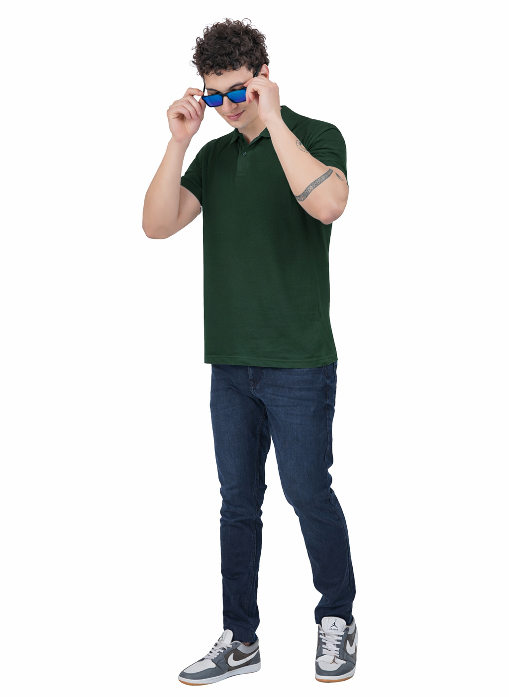 Men’s Premium Solid Polo T-Shirt – Bottoel Green