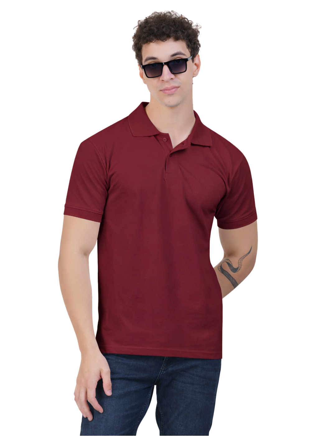 Men’s Premium Solid Polo T-Shirt – Maroon