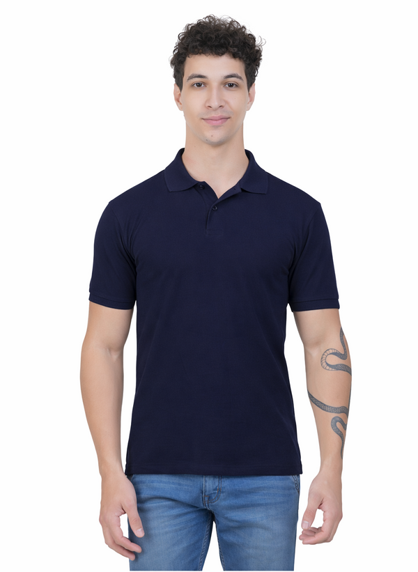 Men’s Premium Solid Polo T-Shirt – Navy