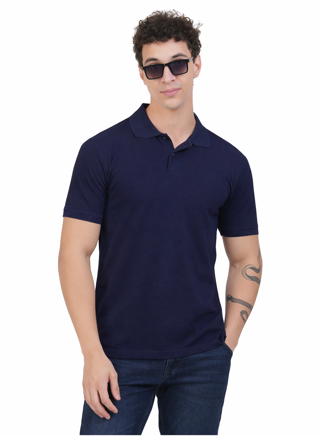 Men’s Premium Solid Polo T-Shirt – Navy