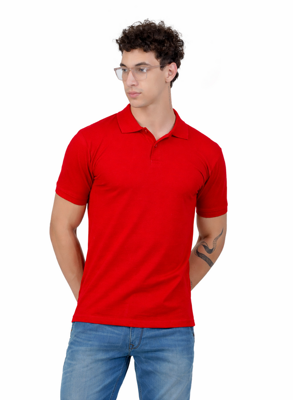 Men’s Premium Solid Polo T-Shirt – Red