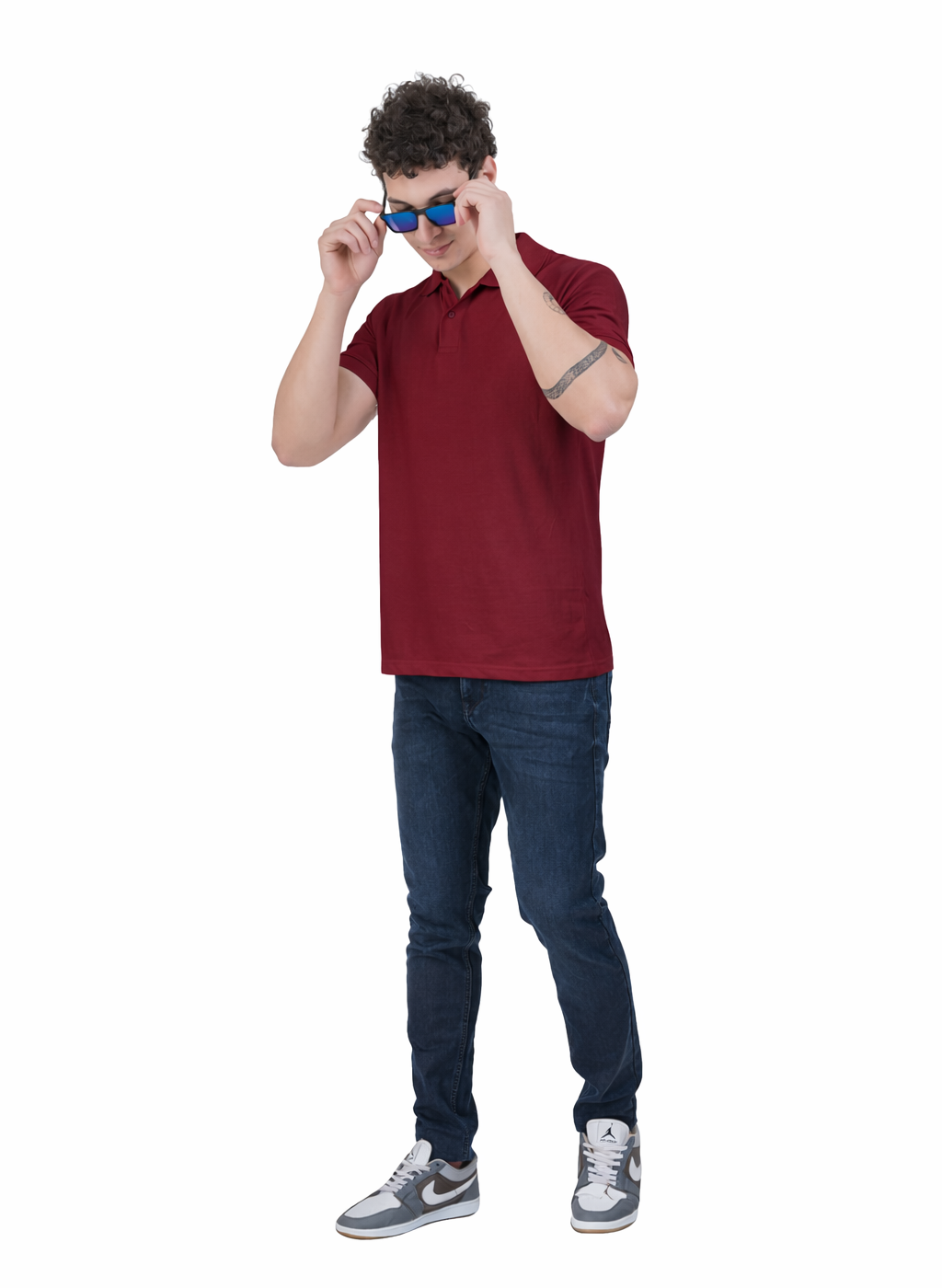 Men’s Premium Solid Polo T-Shirt – Maroon
