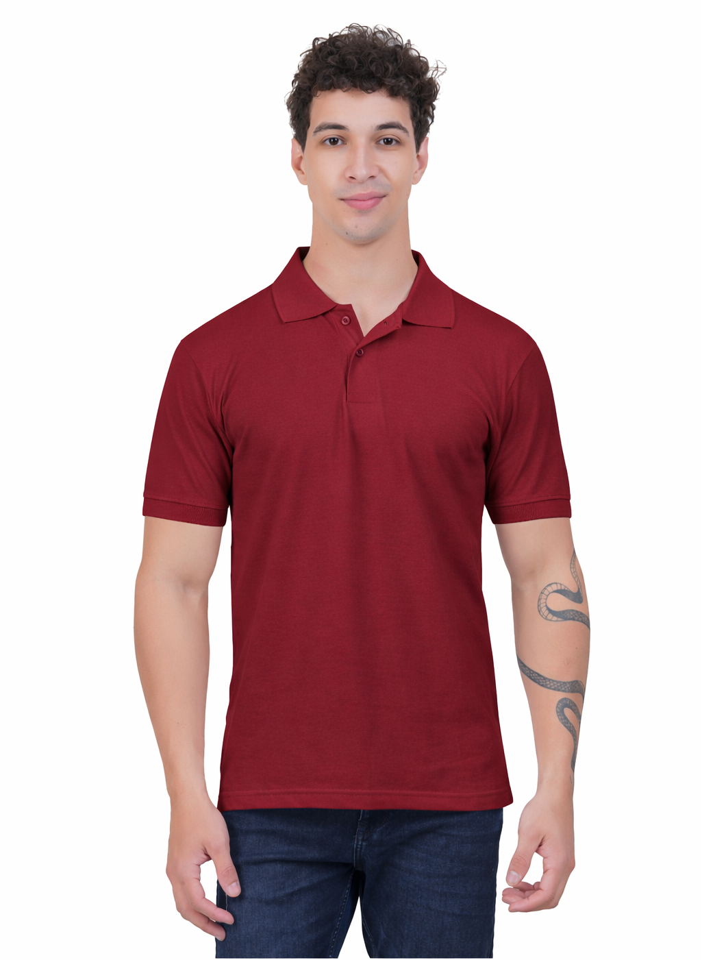 Men’s Premium Solid Polo T-Shirt – Maroon