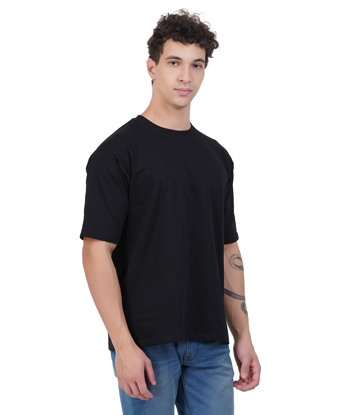Pack of 3 Oversized T-Shirts for Men – Soft Cotton Combo Set (Black,Gray.Blue)
