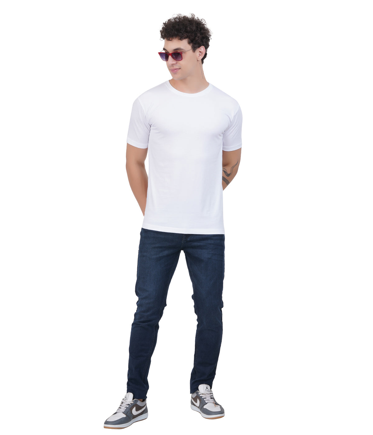 Plain Half Sleeve T-Shirt(white)
