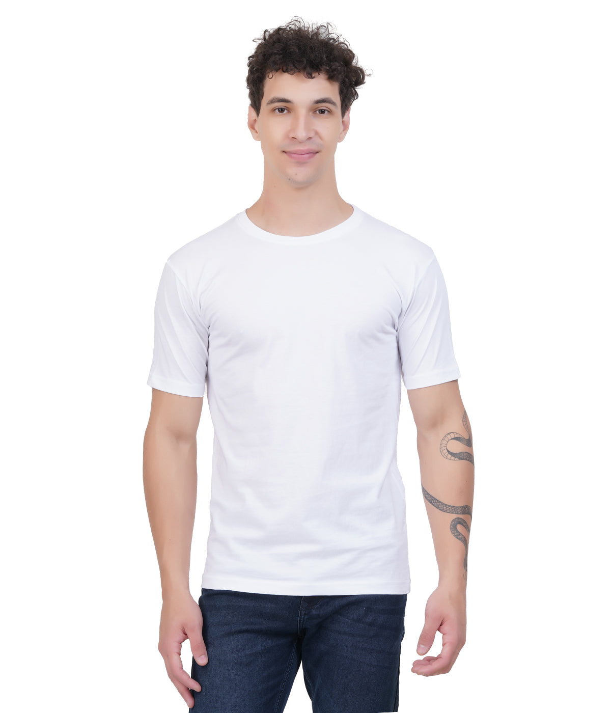 Plain Half Sleeve T-Shirt(white)
