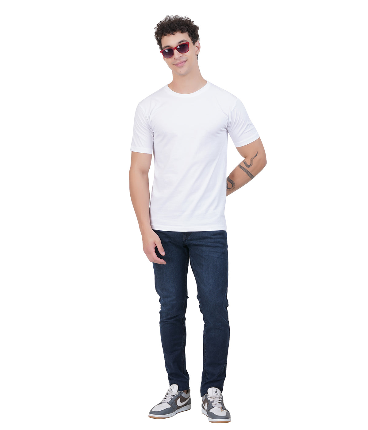 Plain Half Sleeve T-Shirt(white)