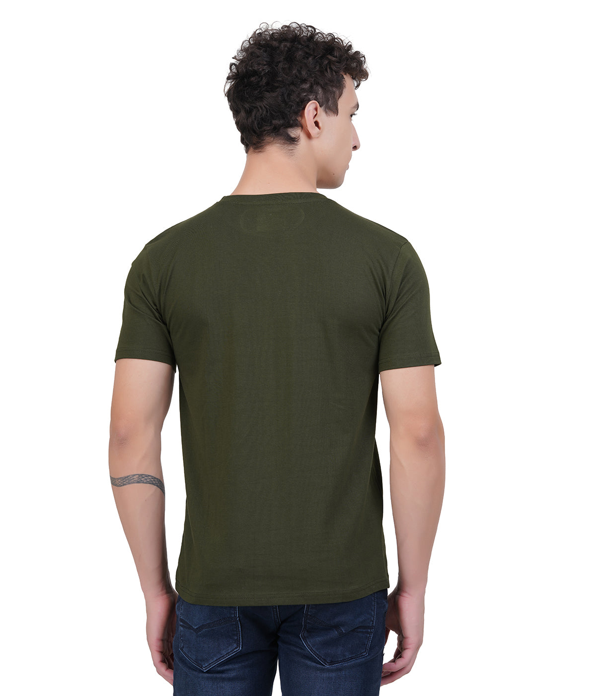 Plain Half Sleeve T-Shirt(Olive Green)