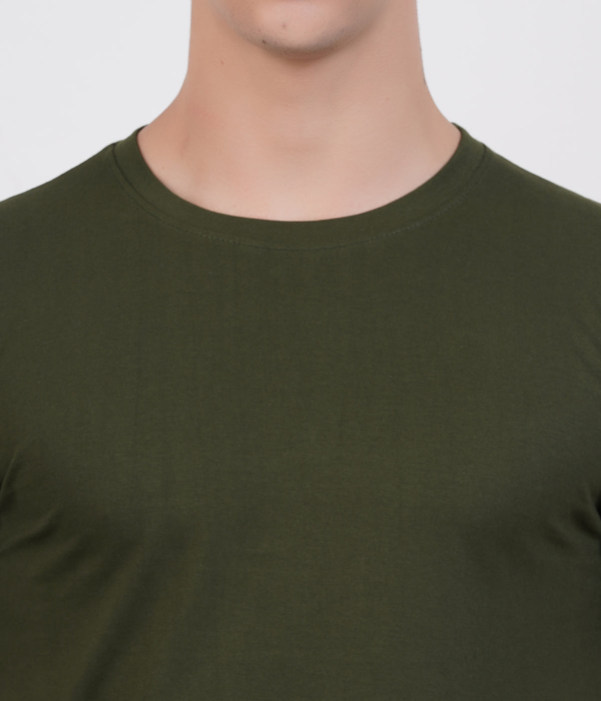 Plain Half Sleeve T-Shirt(Olive Green)