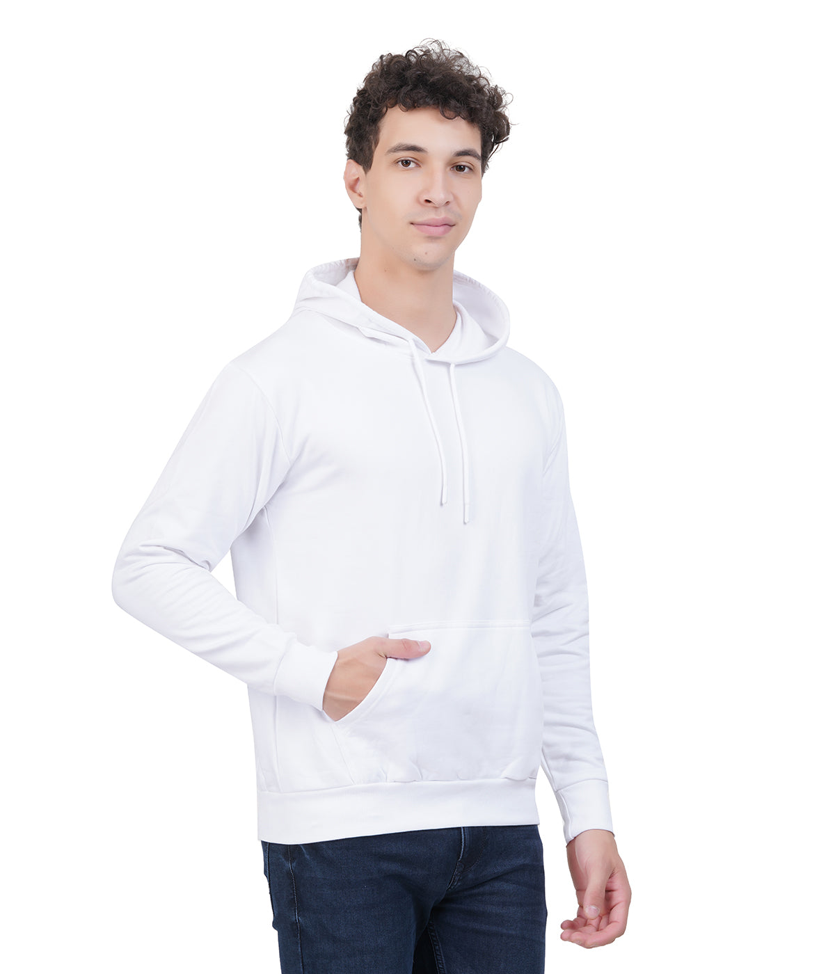Hoodie Unisex Solid white
