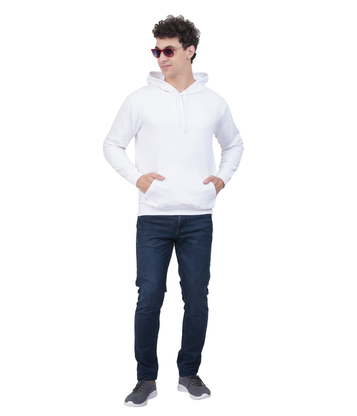 Hoodie Unisex Solid white