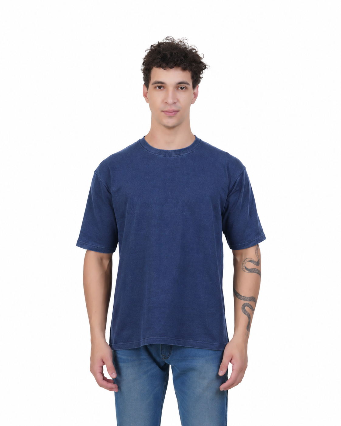 Kelvo Oversized T-Shirt | 240 GSM Cotton | Navy Blue