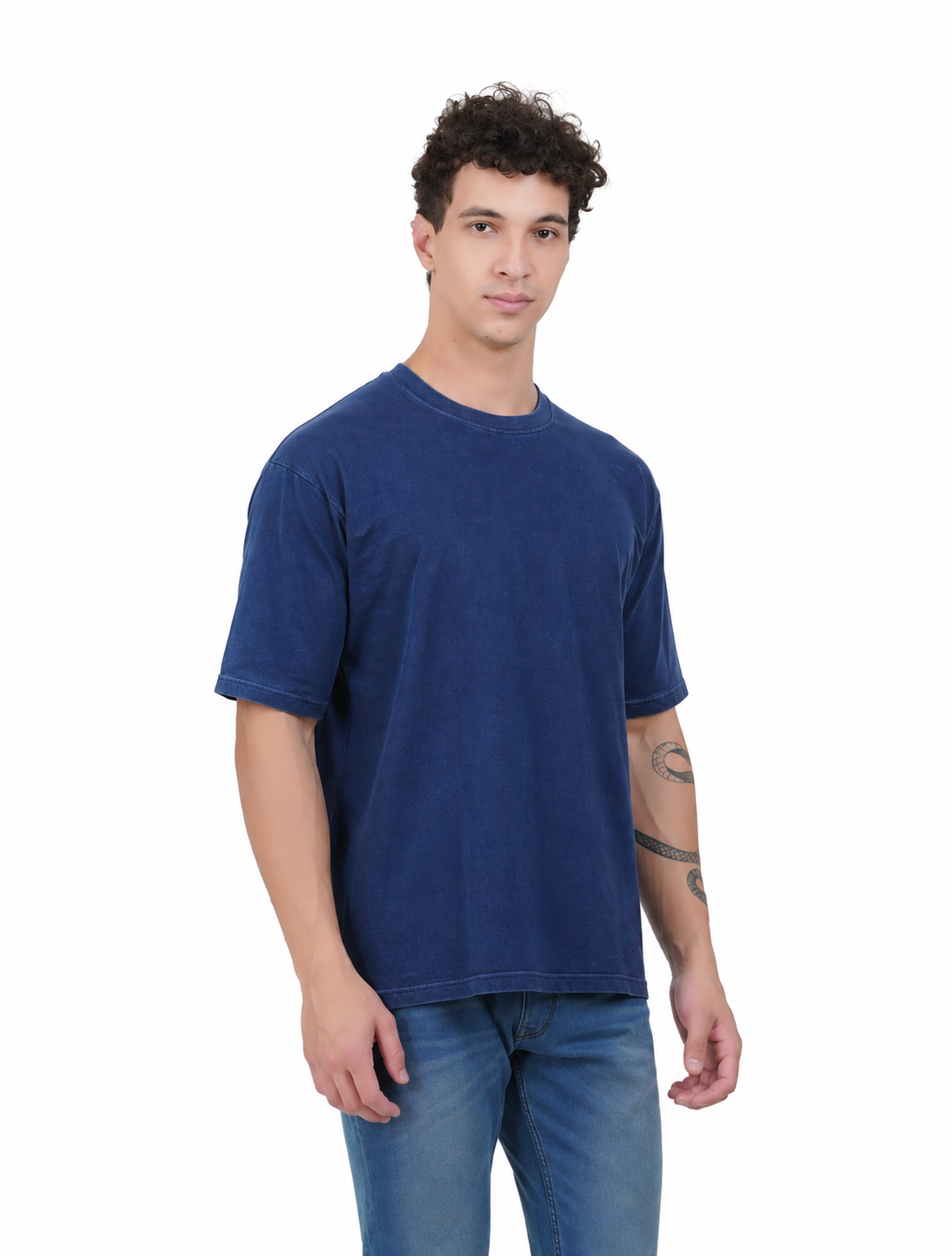 Kelvo Oversized T-Shirt | 240 GSM Cotton | Navy Blue