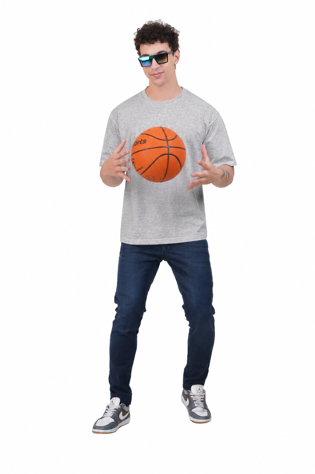 Kelvo Oversized T-Shirt | 240 GSM Cotton | Gray Milange