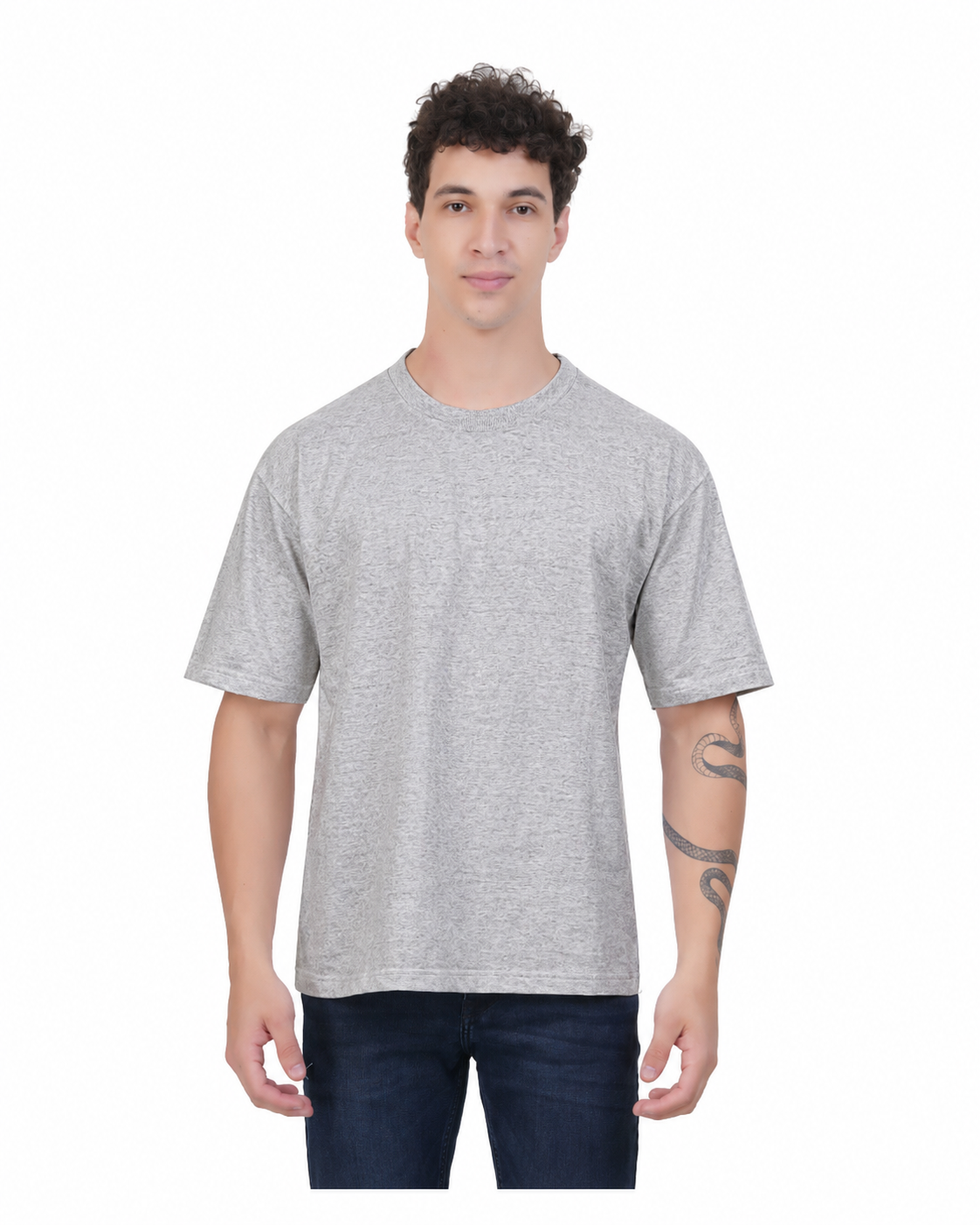 Kelvo Oversized T-Shirt | 240 GSM Cotton | Gray Milange