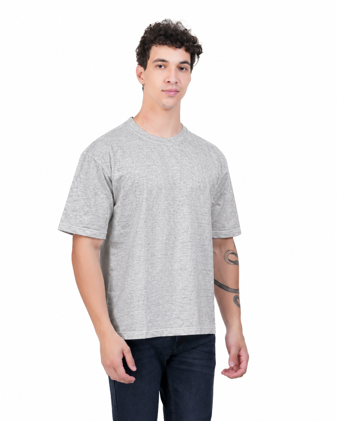 Kelvo Oversized T-Shirt | 240 GSM Cotton | Gray Milange
