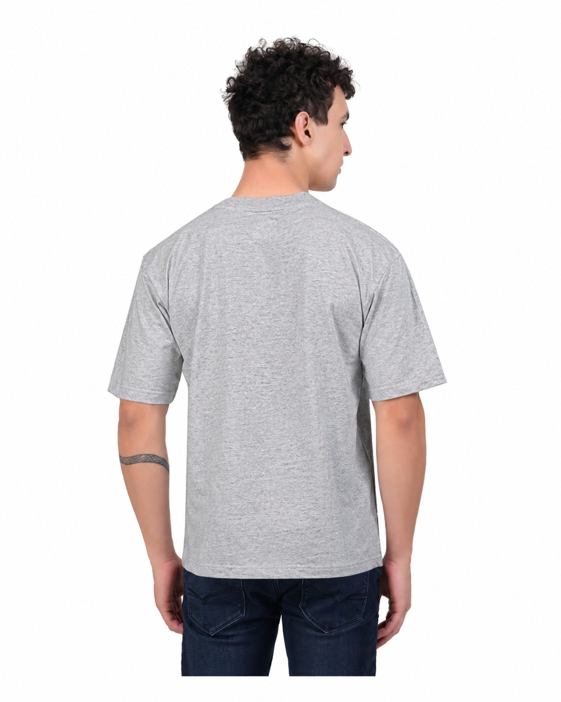 Pack of 3 Oversized T-Shirts for Men – Soft Cotton Combo Set (Black,Gray.Blue)