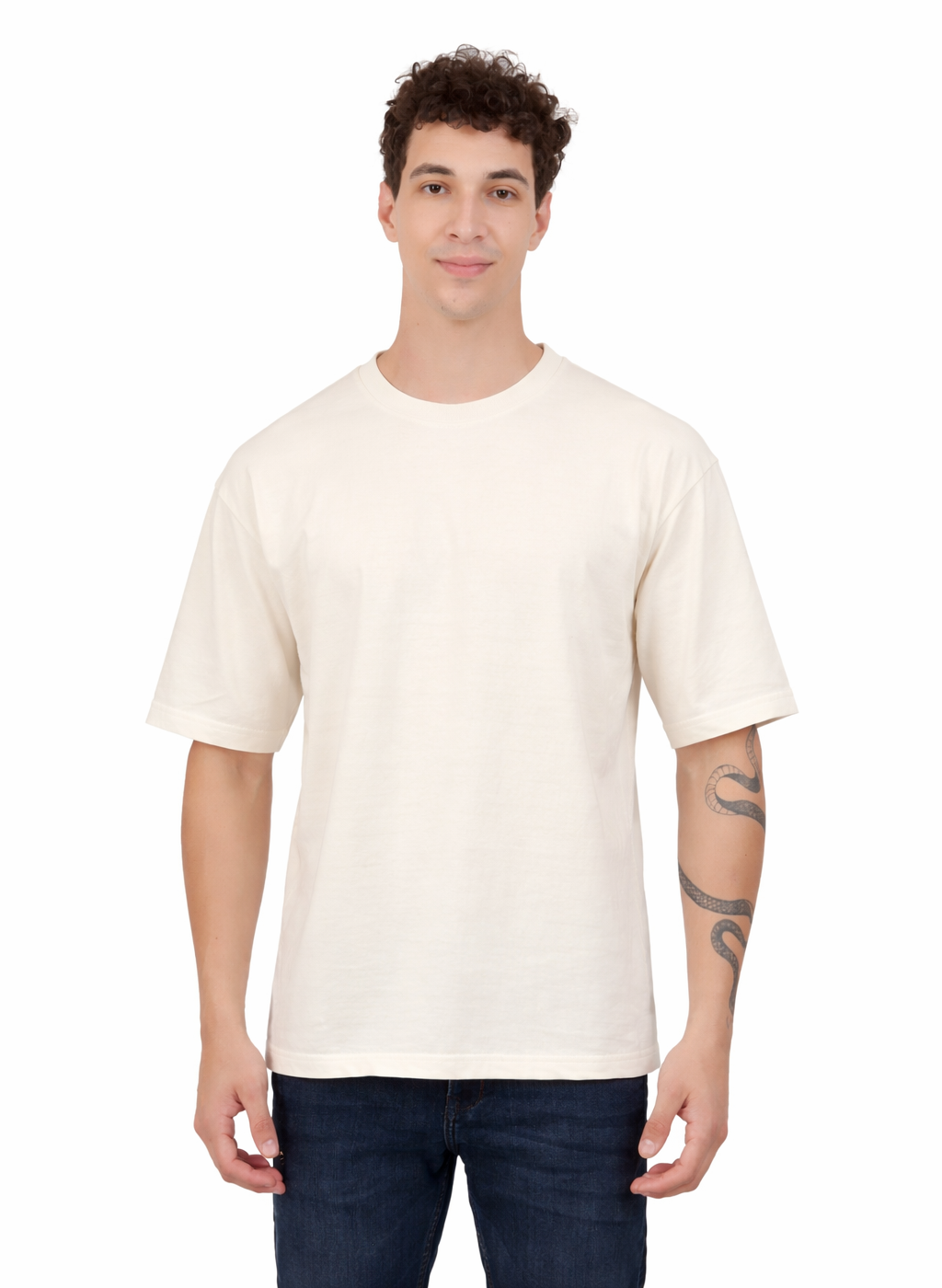Pack of 3 Oversized T-Shirts for Men – Soft Cotton Combo Set (Black,Gray,Beige)