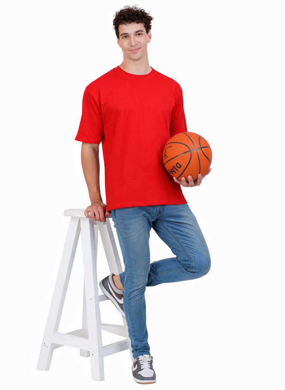 Kelvo Oversized T-Shirt | 240 GSM Cotton | Red