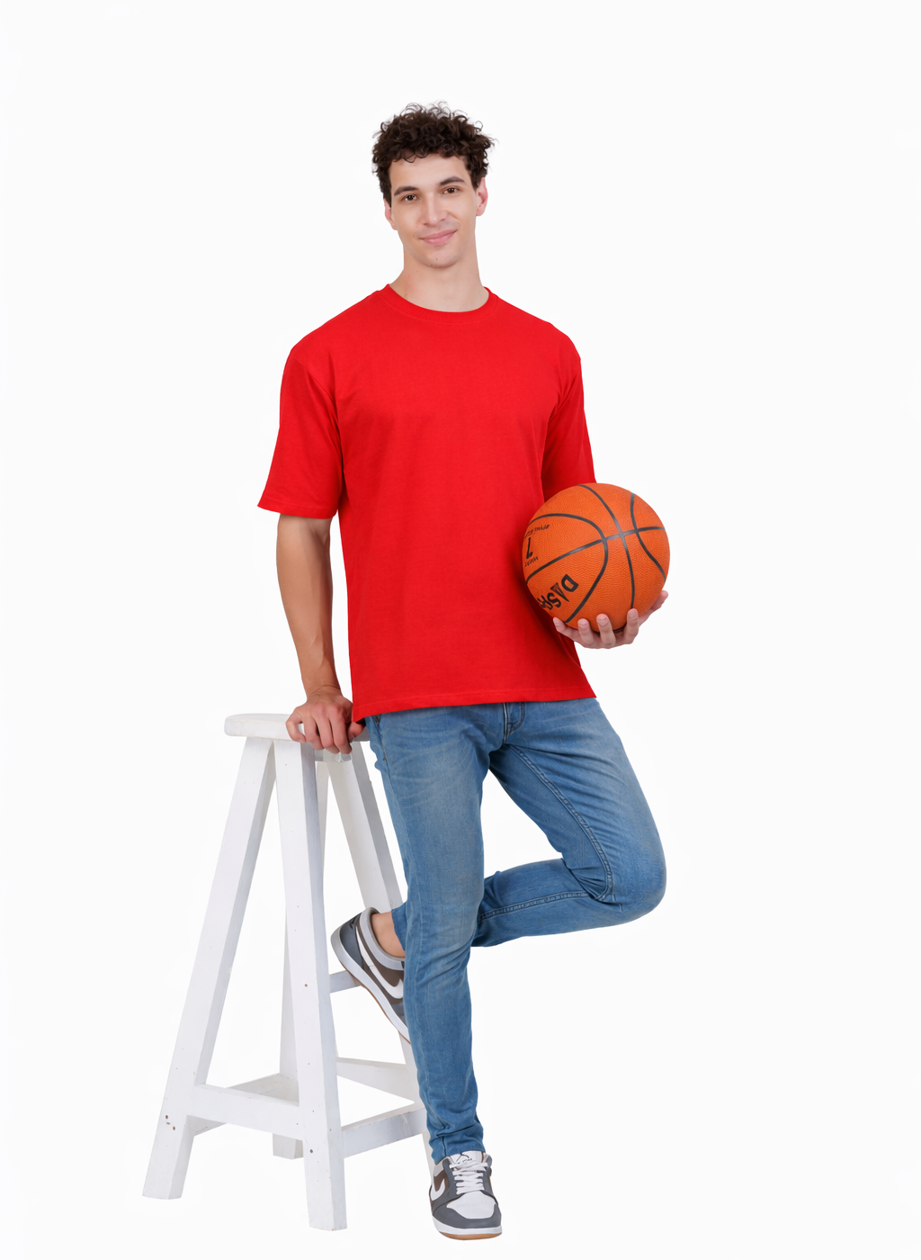 Pack of 3 Oversized T-Shirts for Men – Soft Cotton Combo Set (Black,White,Red)