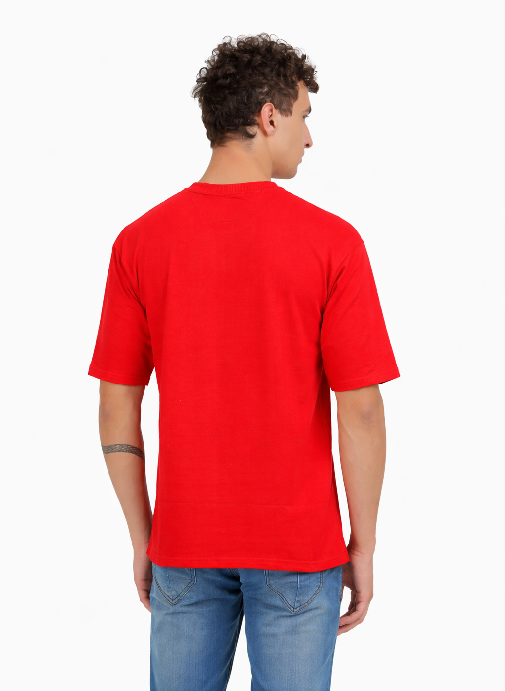 Pack of 3 Oversized T-Shirts for Men – Soft Cotton Combo Set (Gray,Red,Black)