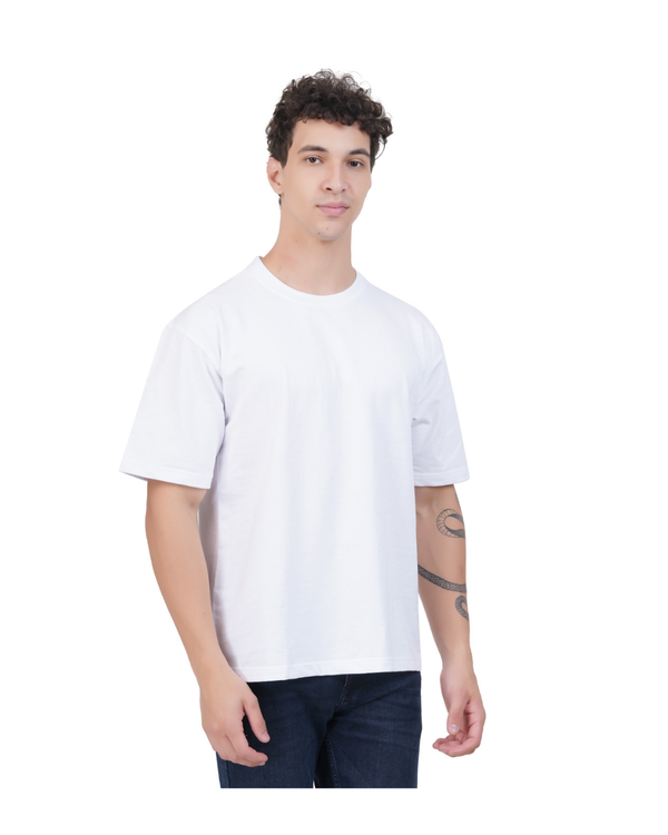 Kelvo Oversized T-Shirt | 240 GSM Cotton | White